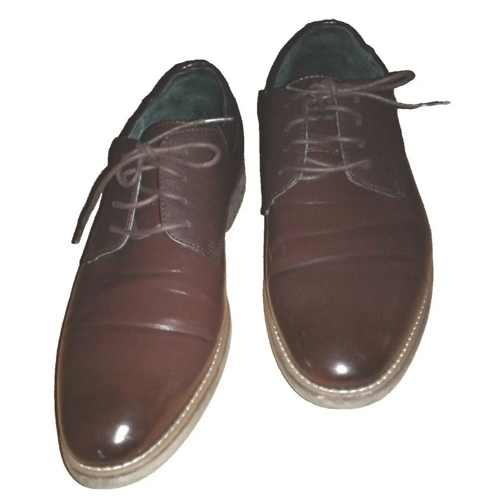 RW By Robert Wayne Brown Oxford Dress Casual Sandrino Shoes Men Size 12D